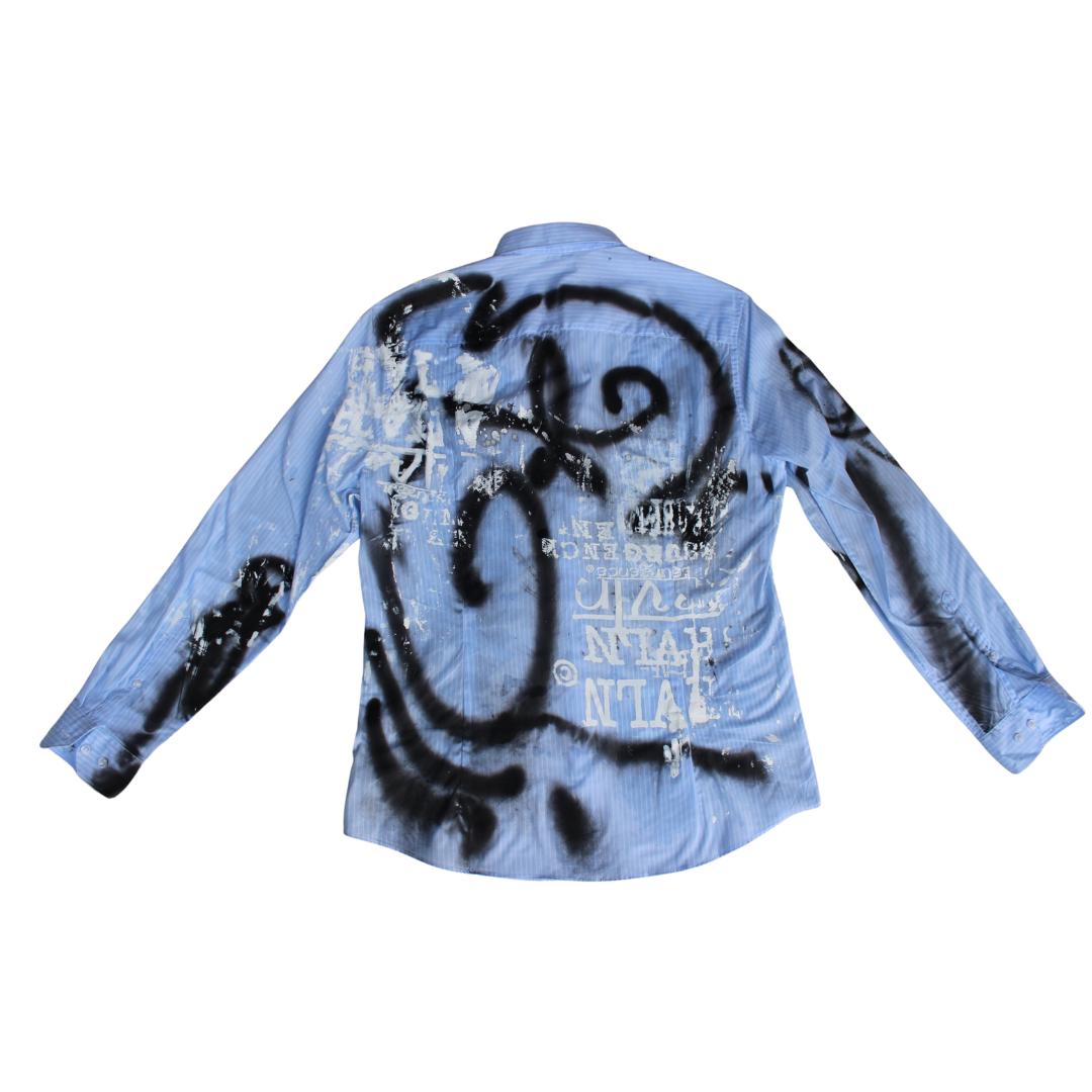 Screen Printed + Graff Collard Shirt