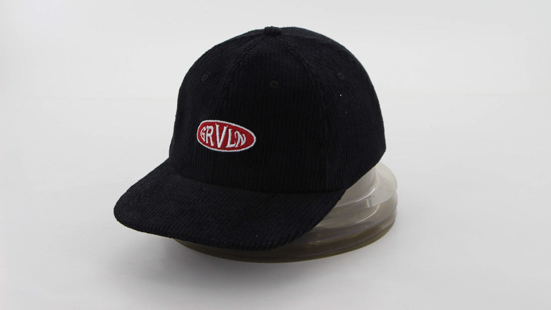 6 Panel Corduroy Cap - Charcoal Black