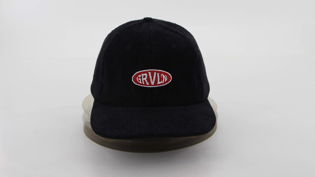 6 Panel Corduroy Cap - Charcoal Black